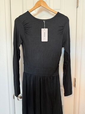 ZESICA Women’s Black Long Sleeve Knit Maxi Dress Size M NWT